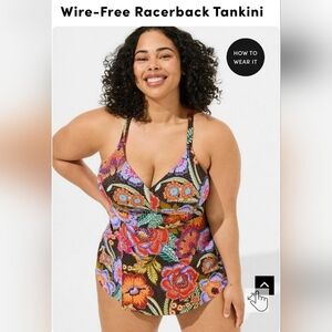Torrid Razorback Tankini 3-DD/F